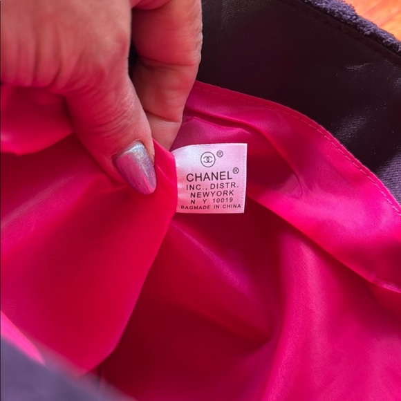 CHANEL Logo Tote Black Velour & Pink Satin Original Wrapper Precision Collection - Picture 8 of 12